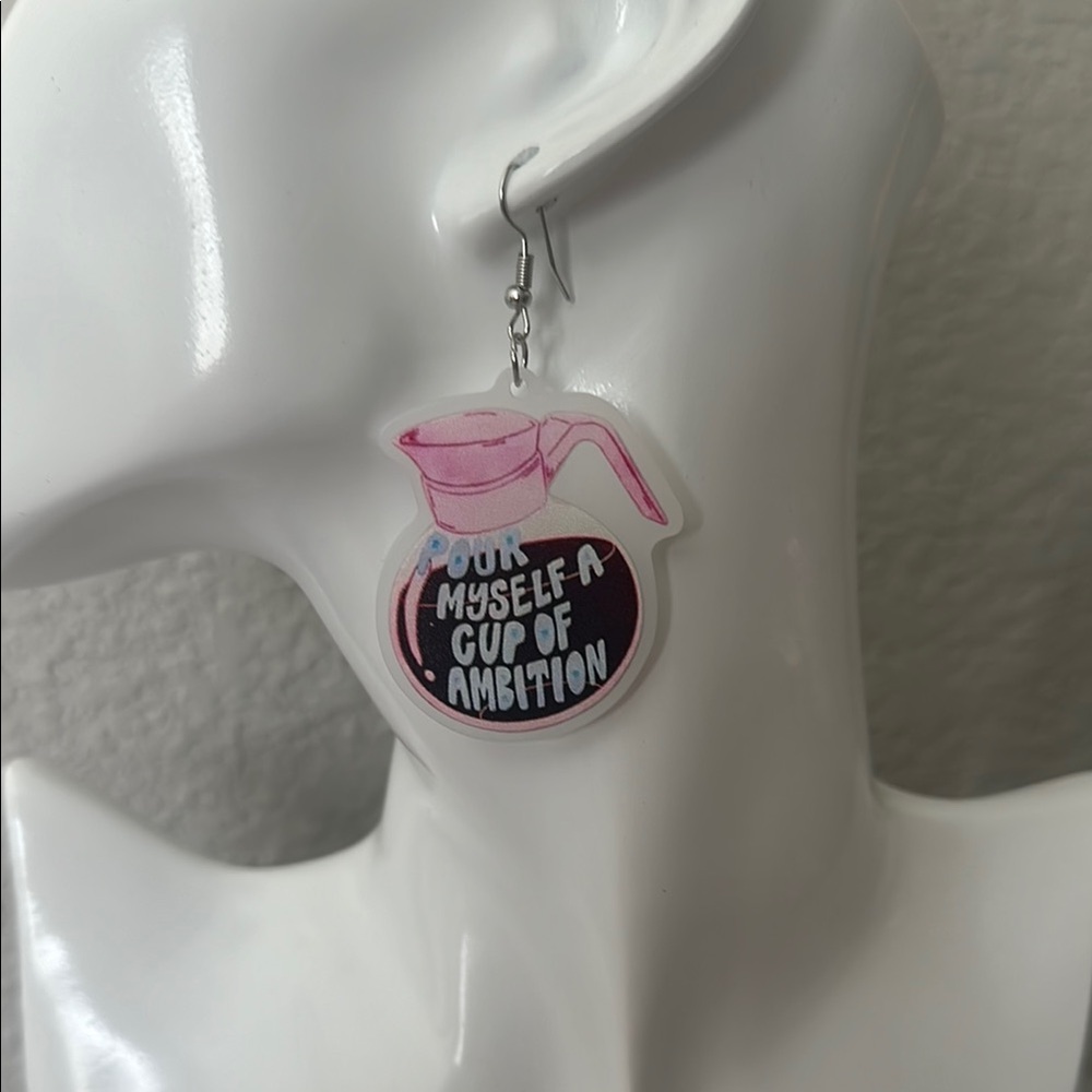 Dolly Coffee Acrylic Earrings NEW